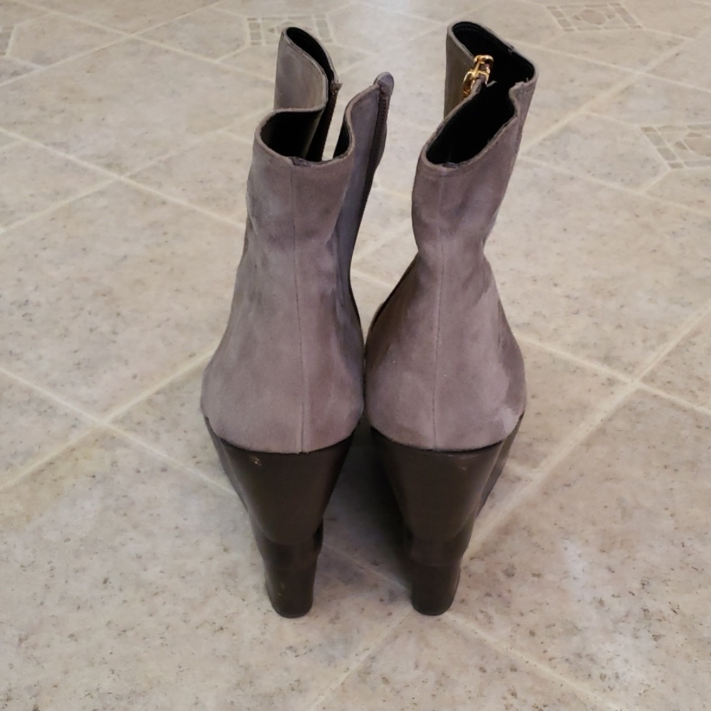 Dvf Real Suede Platform Wedge Booties - image 3
